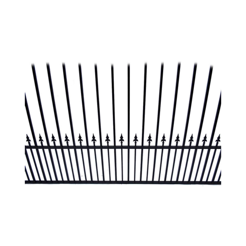 [12-18FT] Heavy-Duty Prague-Style Powder-Coated Galvanized Steel Dual Swing Driveway Gate (SAK48530)