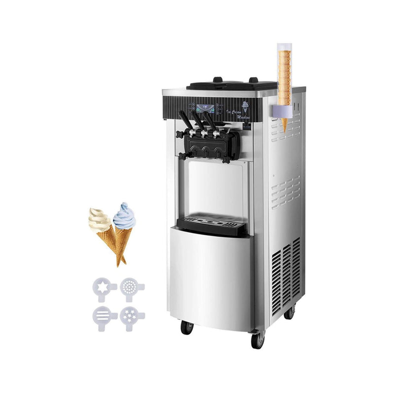 Premium 3-Flavors Commercial Soft Serve Yogurt Ice Cream Machine Maker, 20-28L/H (SAK97524)