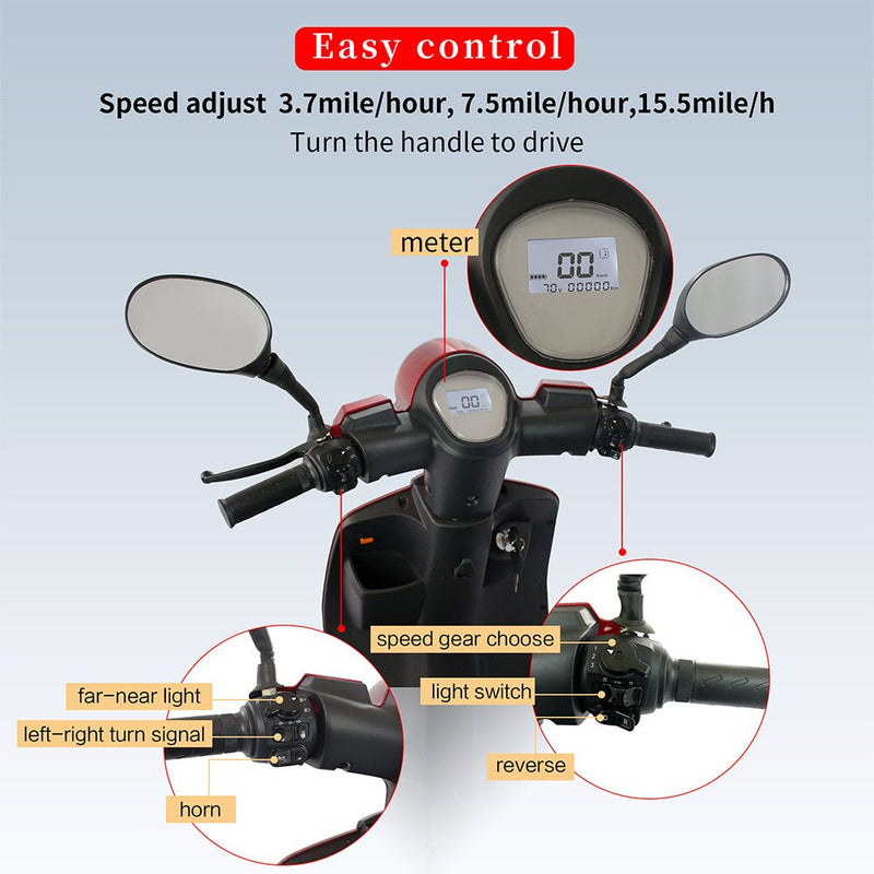 Zvg Premium 4-Wheel Electric Motorized Adults Travel Mobility Scooter For Adults, 800W (SAK94712)