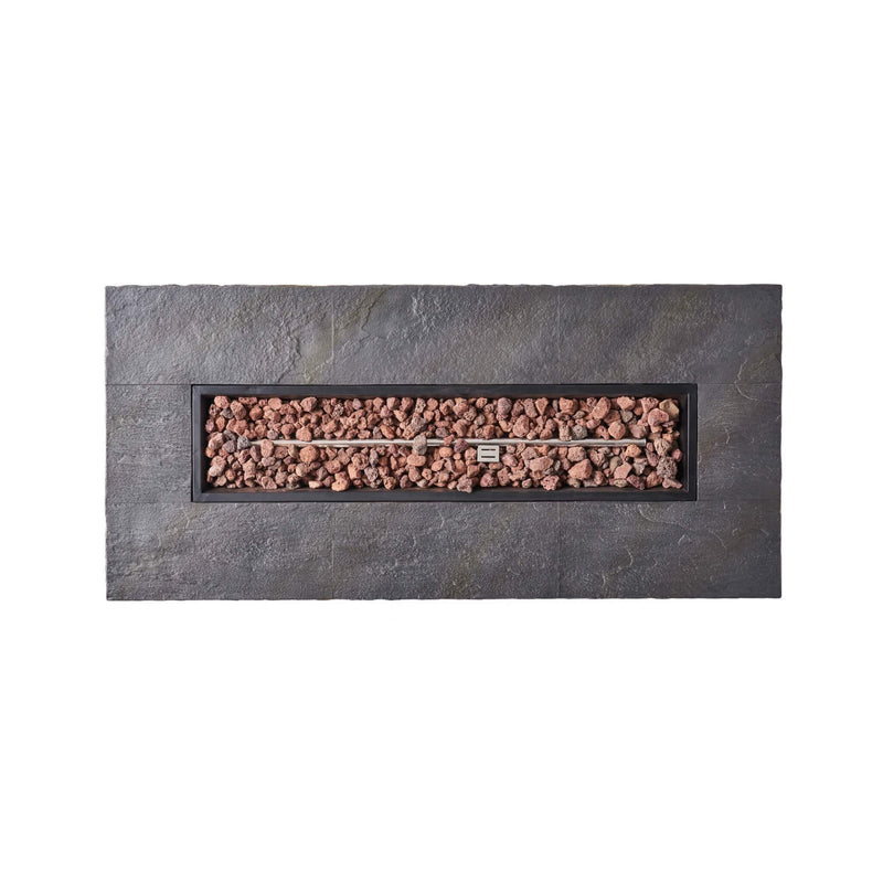 Alora Premium 56" Outdoor Rectangular Concrete Propane Fire Pit W/ Faux Stone Pattern, 50K BTU (SAK31845)