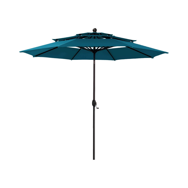 Alora Premium 6-Piece Bar Patio Furniture Set With Umbrella, Swivel Chairs, And Cushions (SAK90375)
