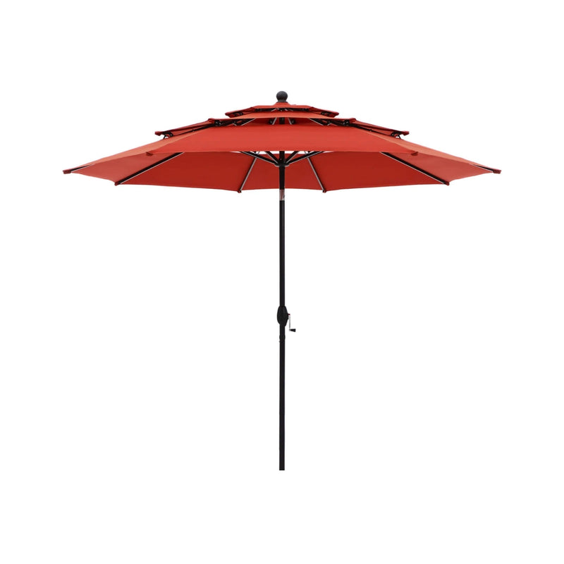 Alora Premium 6-Piece Bar Patio Furniture Set With Umbrella, Swivel Chairs, And Cushions (SAK90375)