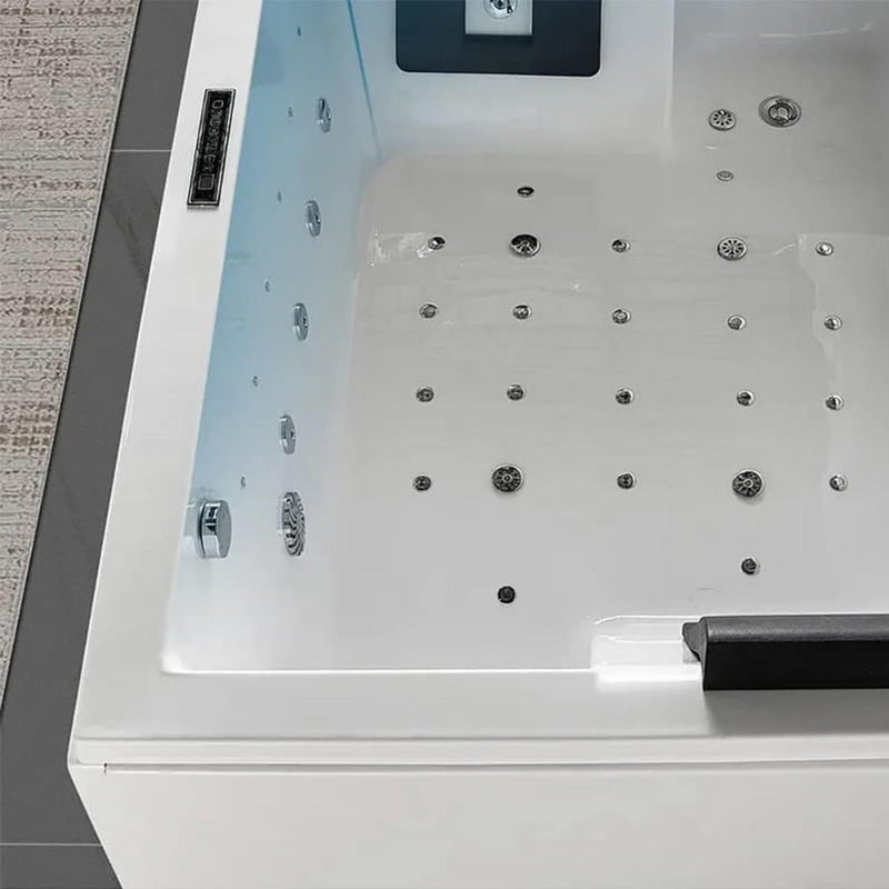 Alora Premium 71-Inch Modern Acrylic Soaking Bathtub With Bubble Jets And LED Lighting (SAK26415)