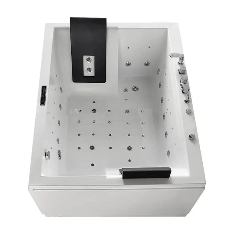 Nuvia Luxara 71-Inch Premium Modern Acrylic Soaking Bathtub With Bubble Jets And LED Lighting (SAK96231)