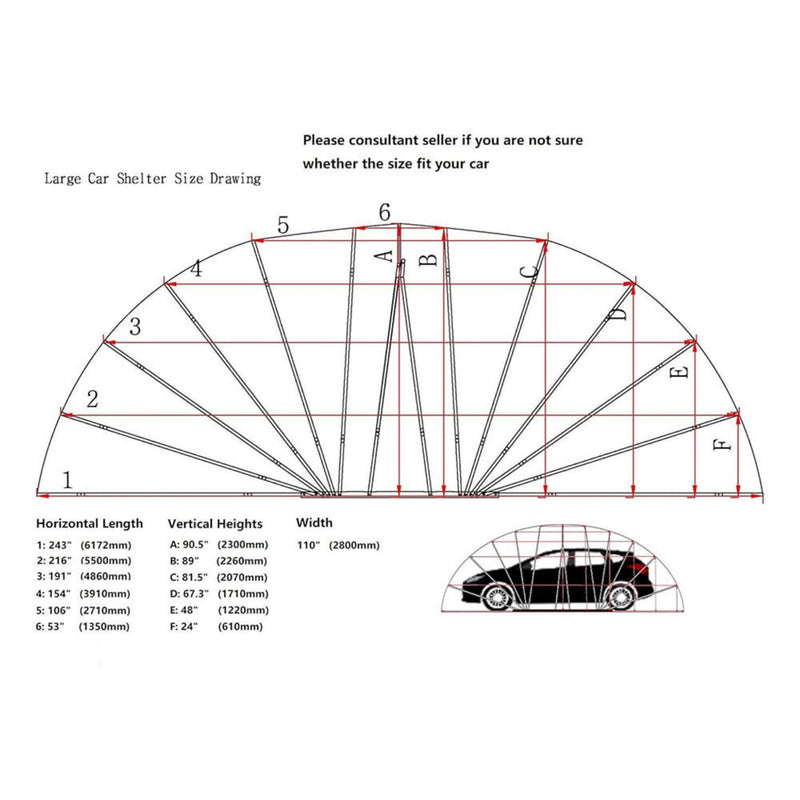 [09X20FT] Alora Premium All-Weather Retractable Steel Frame Carport Canopy For Cars & SUVs (SAK41385)