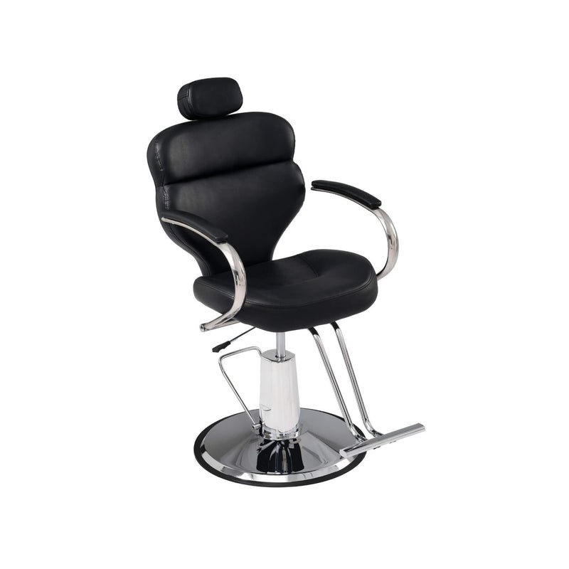 Premium Black PU Leather Reclining Barber Chair With Hydraulic Pump (SAK53892)
