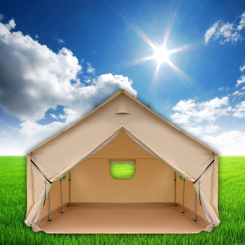 Premium Canvas Frame Fire Water Camping Wall Hunting Tent, 12x14' (SAK92461)