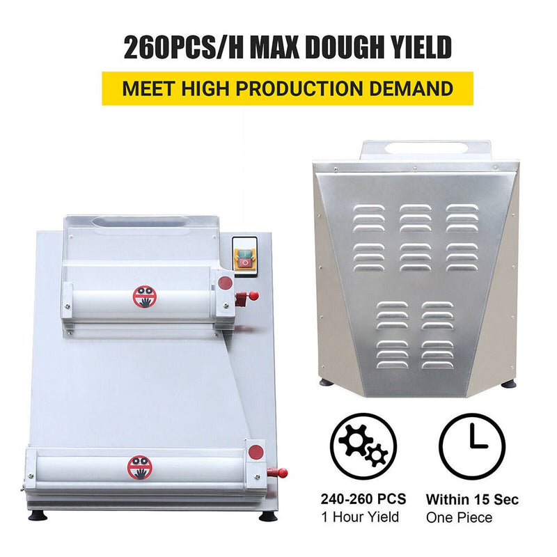 Premium Electric Commercial Pizza Dough Roller Pastry Sheeter Press Machine, 16-Inch (SAK83627)