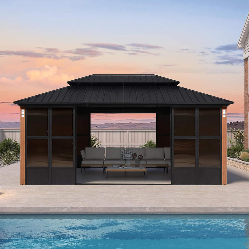 Alora Prestige Premium Hardtop Double Top Outdoor Patio Solarium Sunroom (SAK43078)