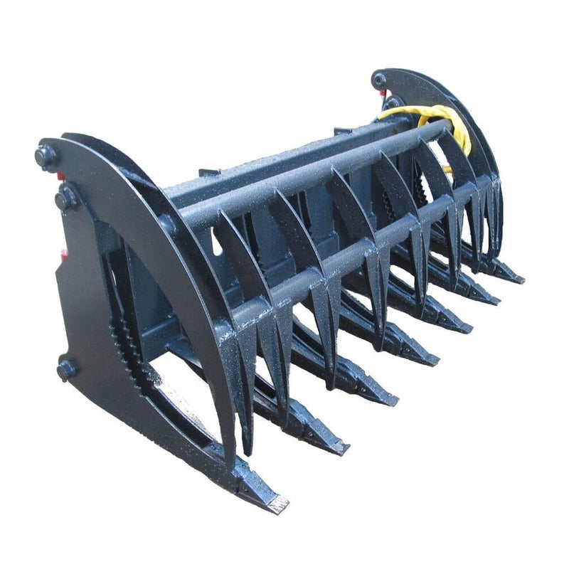 Premium Heavy-Duty Root Rake Grapple Skid Steer Attachment With Teeth, 74" (93528174)