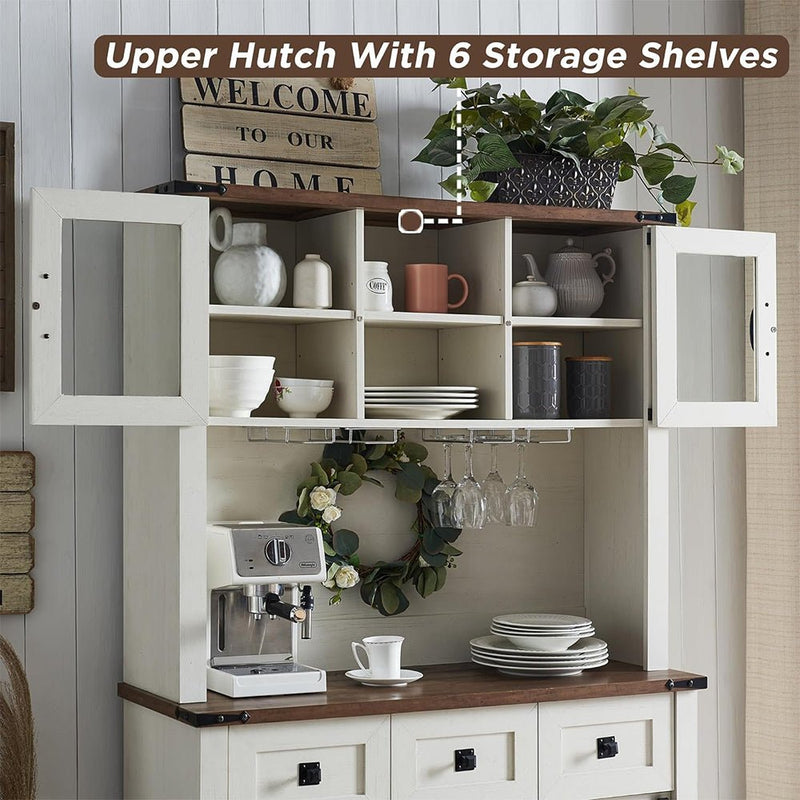 Premium Home Bar Wine Cabinet W/ Sliding Barn Door, 72" (97631842)