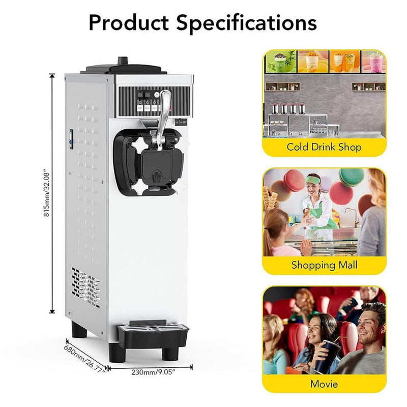 Premium Industrial Single Flavor Soft Serve Ice Cream Maker Machine, 1200W (SAK81752)