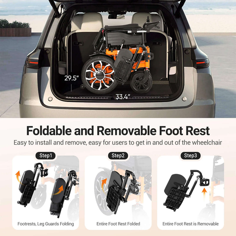 Motivo Premium Lightweight Electric Full Reclining Motorized Foldable Wheelchair (SAK91516)