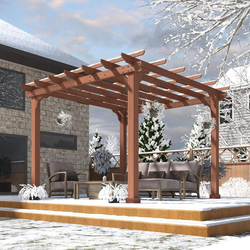 Alora Premium Outdoor Cedar Wood Pergola With Slatted Roof (SAK87024)