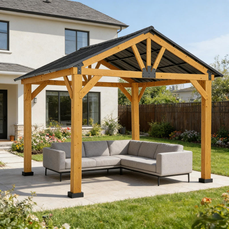 [09X11FT] Alora Premium Outdoor Hardtop Patio Backyard Gazebo (SAK86341)