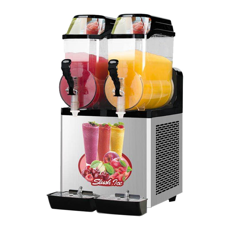 Premium Stainless Steel Margarita Frozen Drink Double Tank Slushy Maker Machine, 30L (SAK48253)