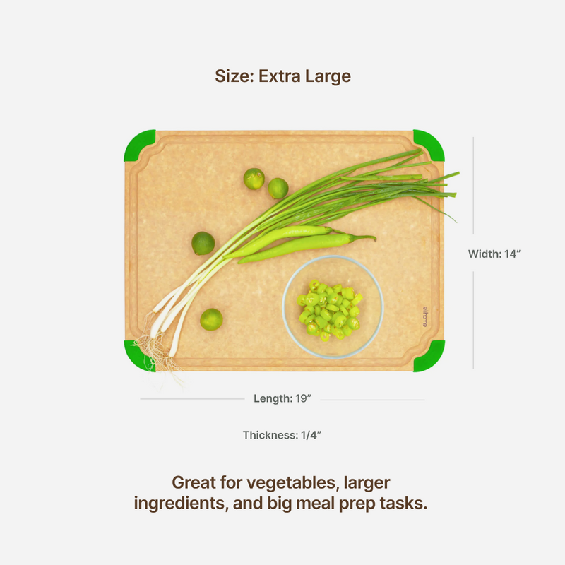 Premium Series 14 x 19 x 1/4 Cutting Board - X Large Green