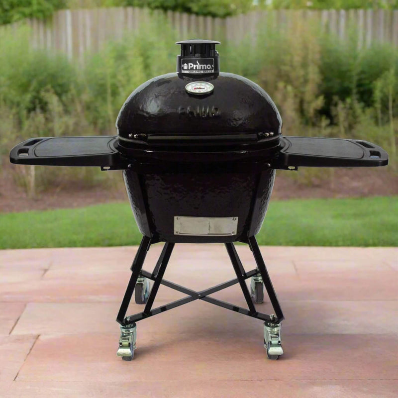 Primo Oval Large 300 All-In-One Ceramic Kamado Grill W/ Cradle, Side Shelves & Stainless Steel Grates [PGCLGC] (SAK21293)