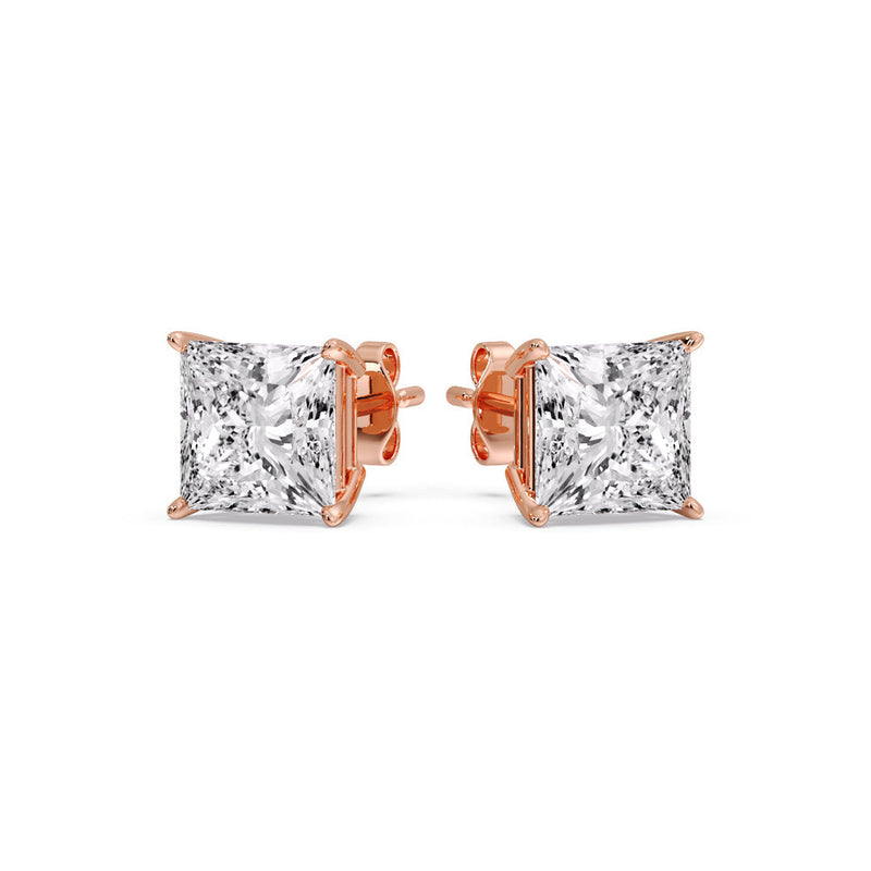 Princess-Cut Diamond Solitaire Stud Earrings (1 - 10ct | GIA & IGI Certified)