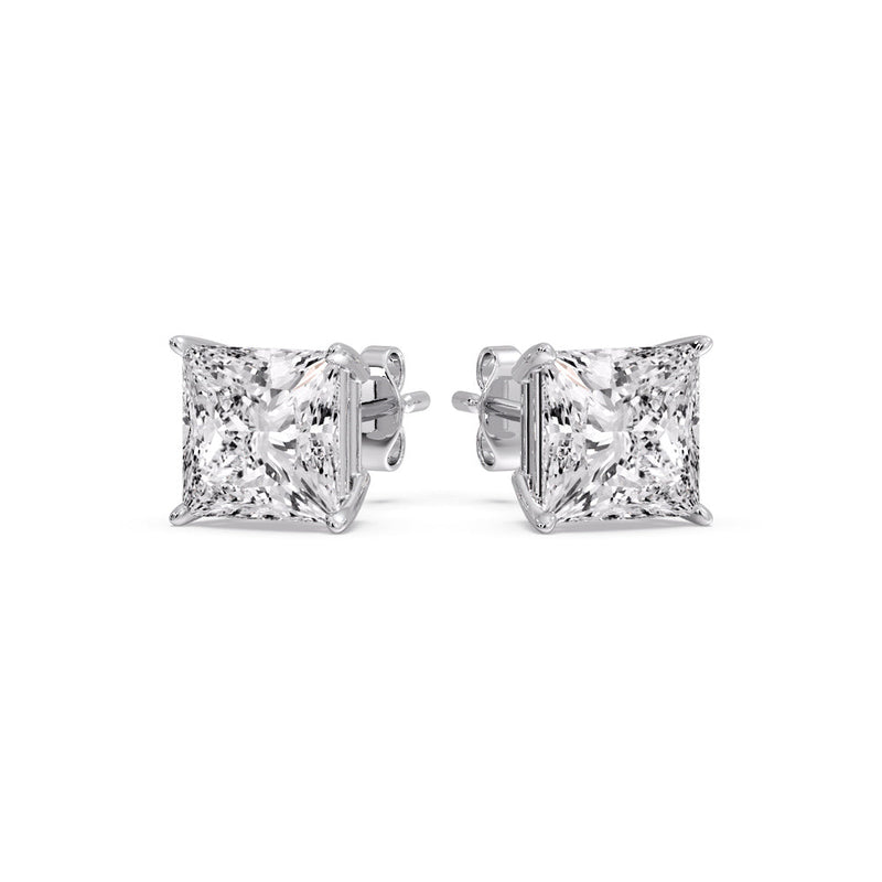 Princess-Cut Diamond Solitaire Stud Earrings (1 - 10ct | GIA & IGI Certified)