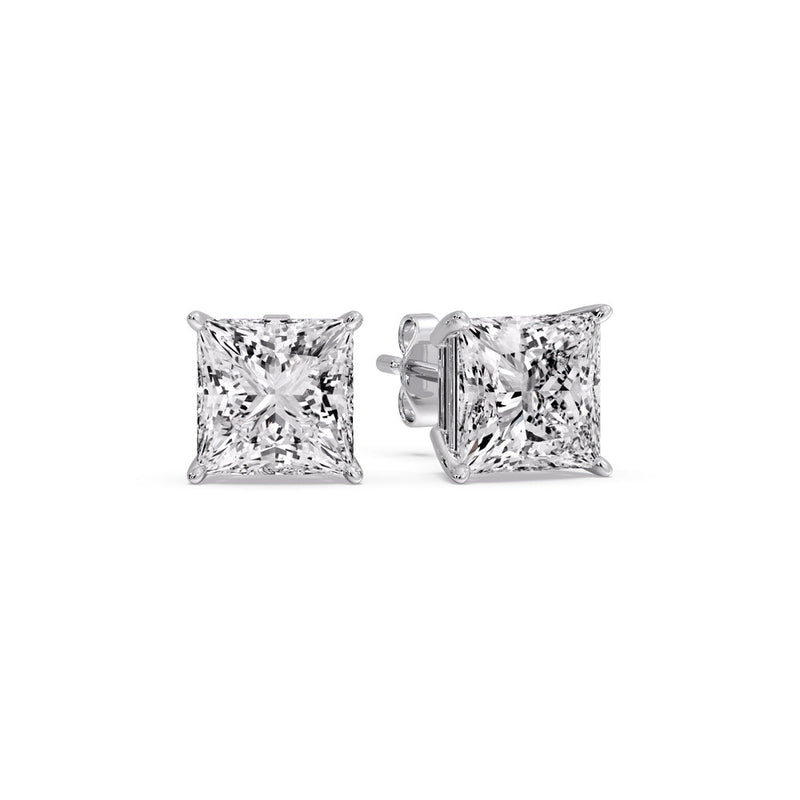 Princess-Cut Diamond Solitaire Stud Earrings (1 - 10ct | GIA & IGI Certified)