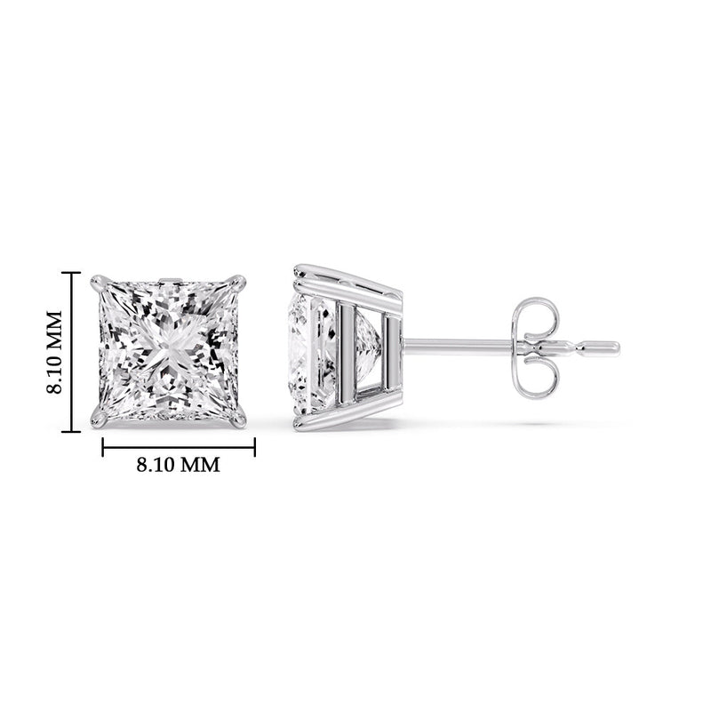 Princess-Cut Diamond Solitaire Stud Earrings (1 - 10ct | GIA & IGI Certified)