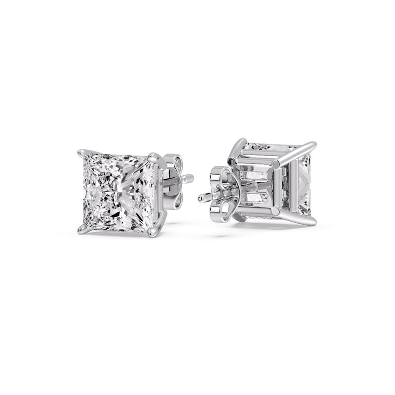 Princess-Cut Diamond Solitaire Stud Earrings (1 - 10ct | GIA & IGI Certified)