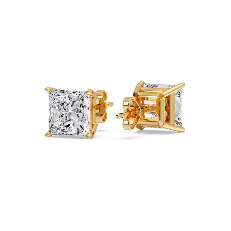 Princess-Cut Diamond Solitaire Stud Earrings (1 - 10ct | GIA & IGI Certified)