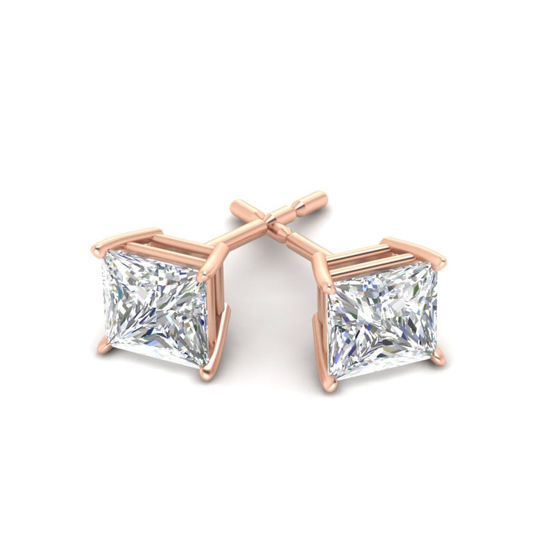 Princess-Cut Diamond Solitaire Stud Earrings (1 - 10ct | GIA & IGI Certified)