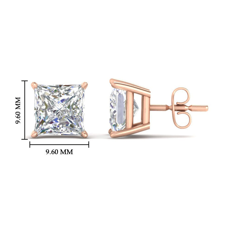Princess-Cut Diamond Solitaire Stud Earrings (1 - 10ct | GIA & IGI Certified)