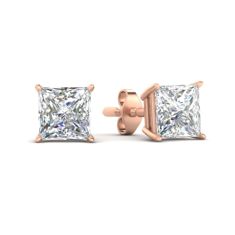 Princess-Cut Diamond Solitaire Stud Earrings (1 - 10ct | GIA & IGI Certified)