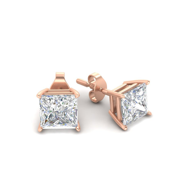Princess-Cut Diamond Solitaire Stud Earrings (1 - 10ct | GIA & IGI Certified)