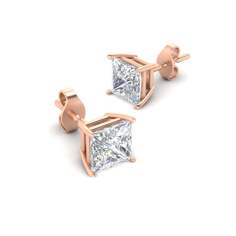 Princess-Cut Diamond Solitaire Stud Earrings (1 - 10ct | GIA & IGI Certified)
