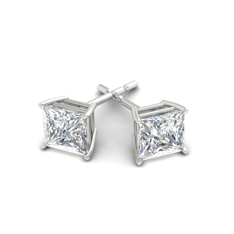 Princess-Cut Diamond Solitaire Stud Earrings (1 - 10ct | GIA & IGI Certified)