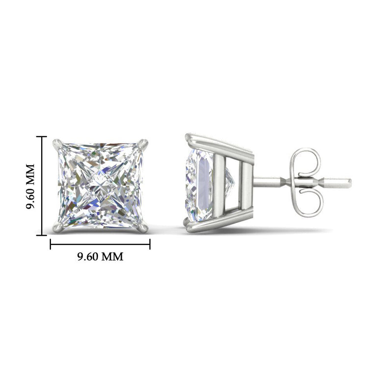 Princess-Cut Diamond Solitaire Stud Earrings (1 - 10ct | GIA & IGI Certified)