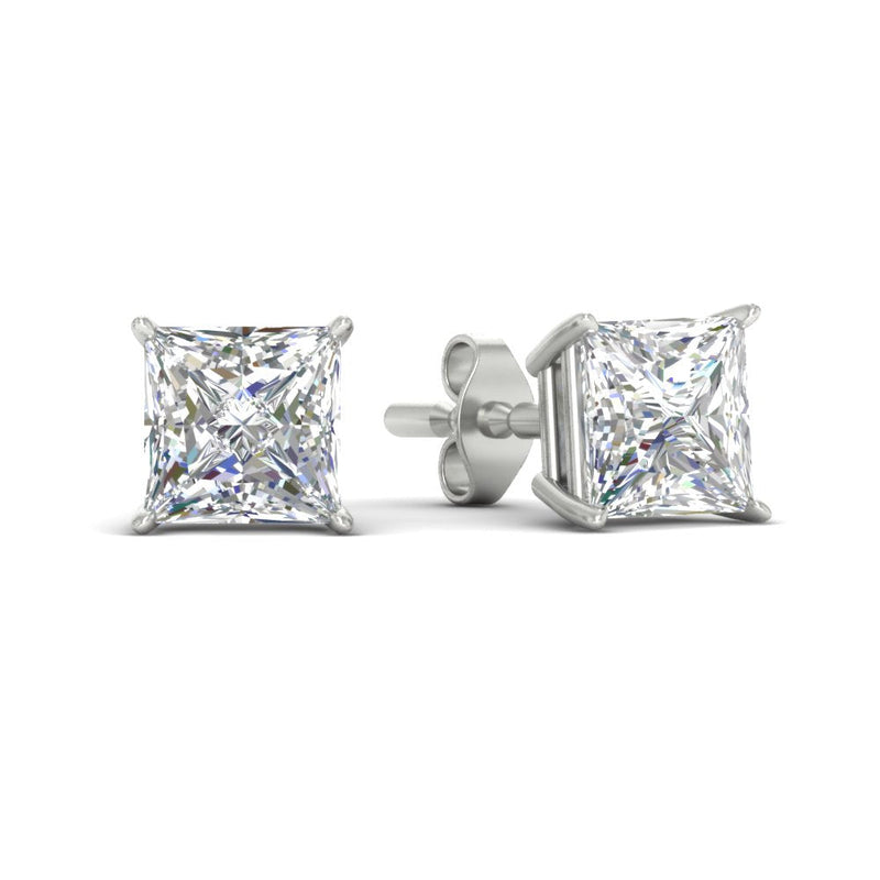 Princess-Cut Diamond Solitaire Stud Earrings (1 - 10ct | GIA & IGI Certified)