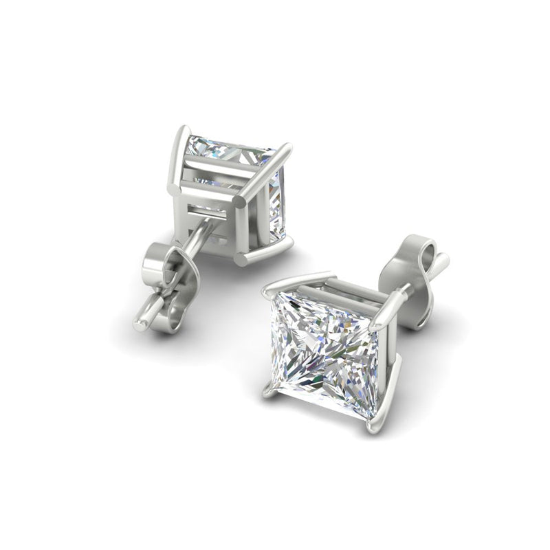 Princess-Cut Diamond Solitaire Stud Earrings (1 - 10ct | GIA & IGI Certified)