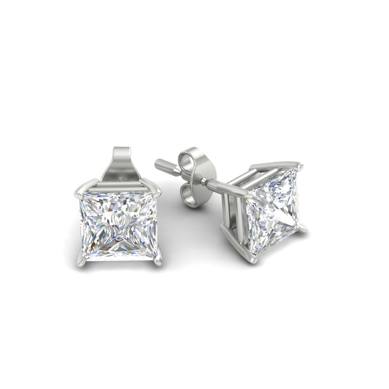 Princess-Cut Diamond Solitaire Stud Earrings (1 - 10ct | GIA & IGI Certified)