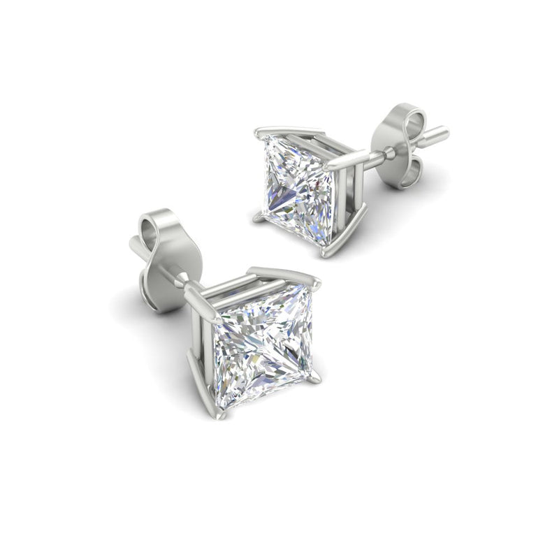 Princess-Cut Diamond Solitaire Stud Earrings (1 - 10ct | GIA & IGI Certified)