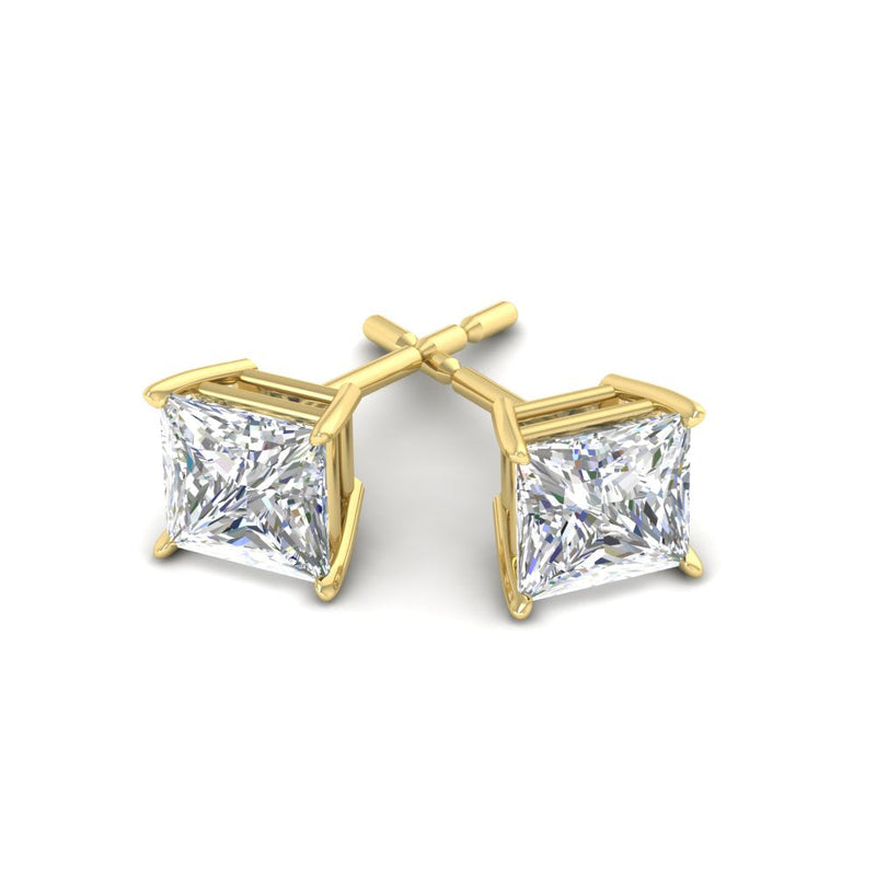 Princess-Cut Diamond Solitaire Stud Earrings (1 - 10ct | GIA & IGI Certified)