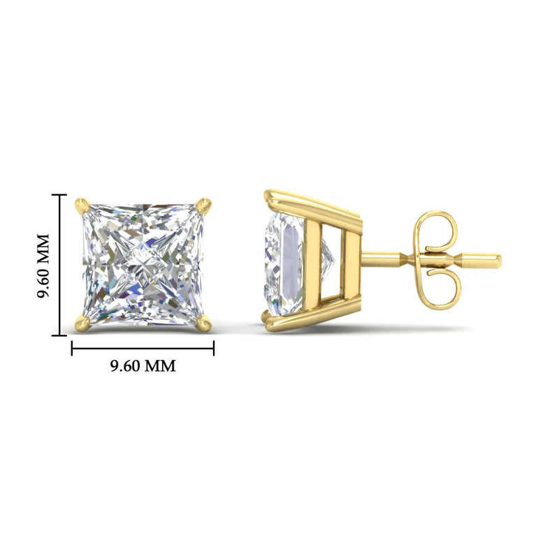 Princess-Cut Diamond Solitaire Stud Earrings (1 - 10ct | GIA & IGI Certified)