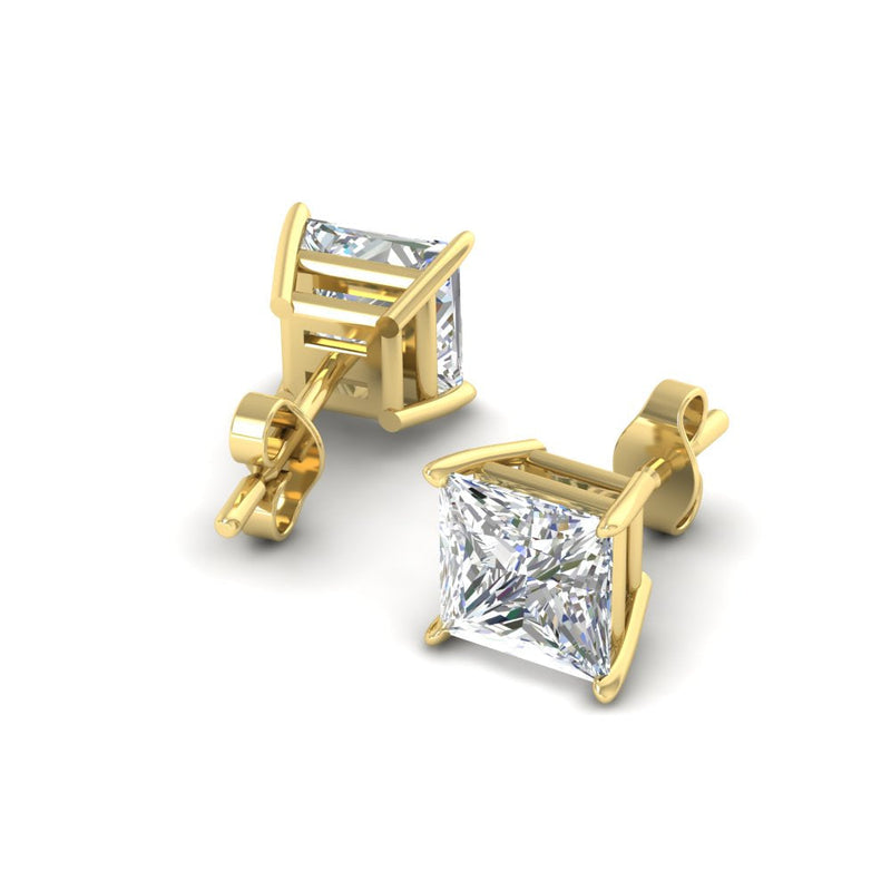 Princess-Cut Diamond Solitaire Stud Earrings (1 - 10ct | GIA & IGI Certified)