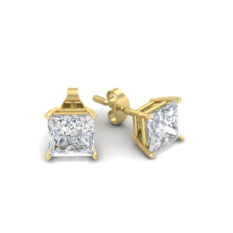 Princess-Cut Diamond Solitaire Stud Earrings (1 - 10ct | GIA & IGI Certified)