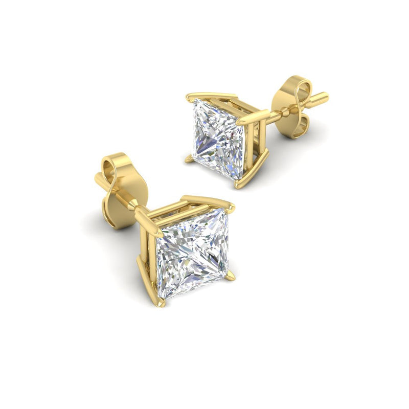 Princess-Cut Diamond Solitaire Stud Earrings (1 - 10ct | GIA & IGI Certified)