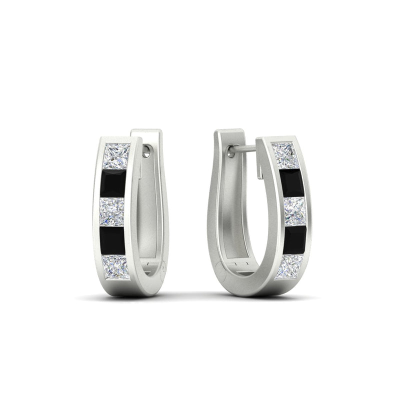 Channel Set Huggie Hoop Earring