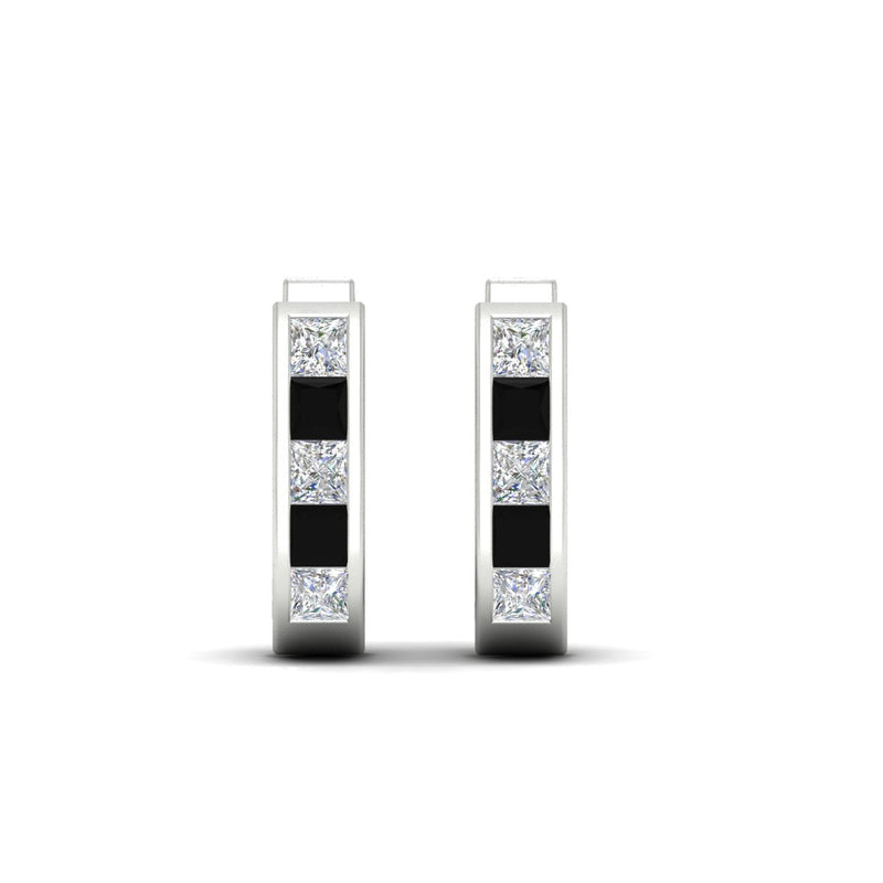 Channel Set Huggie Hoop Earring