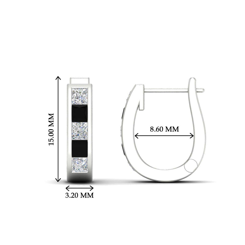 Channel Set Huggie Hoop Earring