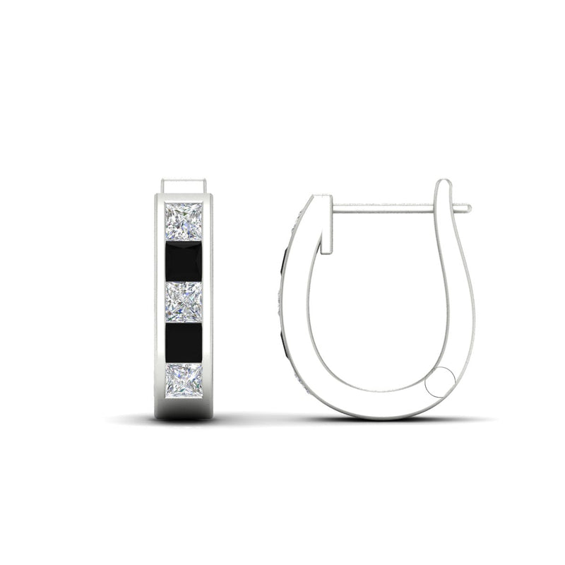 Channel Set Huggie Hoop Earring