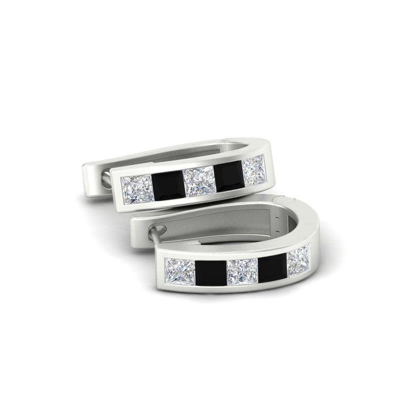 Channel Set Huggie Hoop Earring