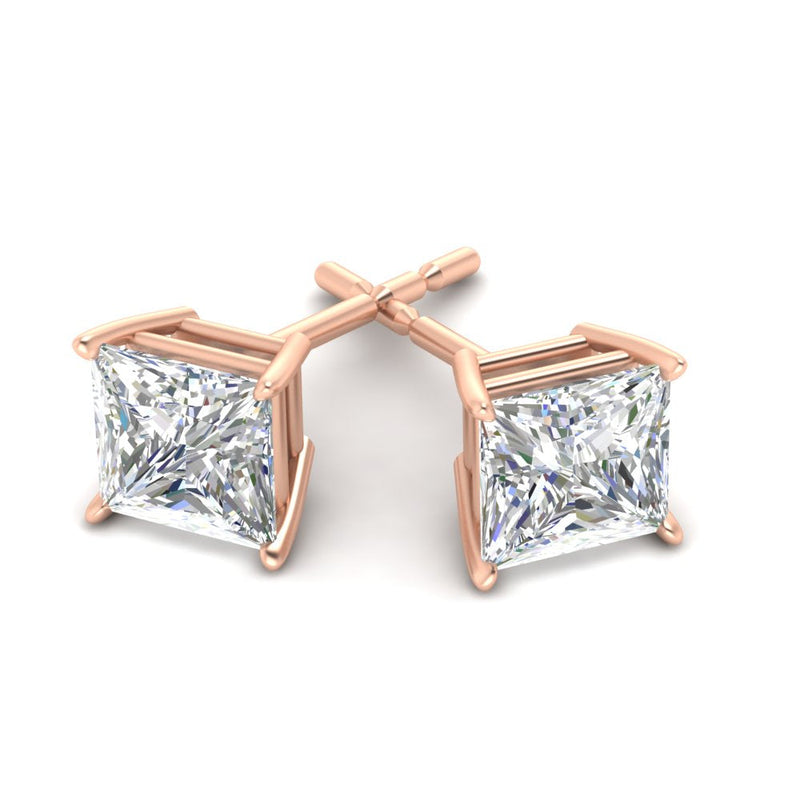 Princess-Cut Diamond Solitaire Stud Earrings (1 - 10ct | GIA & IGI Certified)